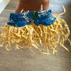 Blue and Yellow Hawaiian Dog Skirt
